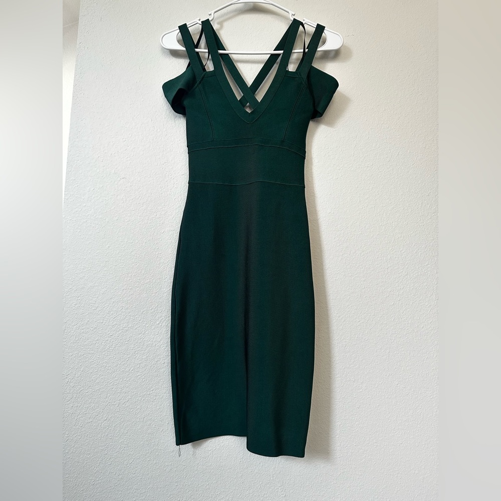 Hunter green Bebe bodycon dress